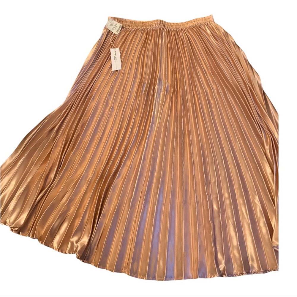 Truly 4 you Satin Pleated Skirt in Rose Blush